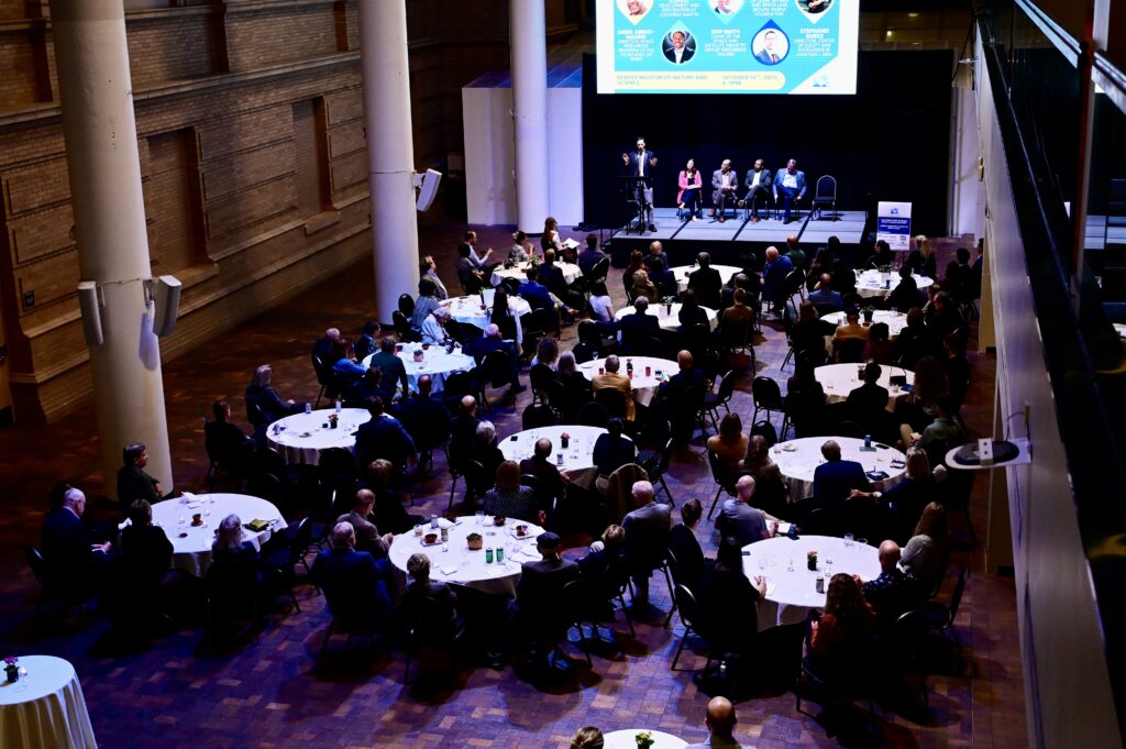 Overhead shot of attendees from 3035 Forum